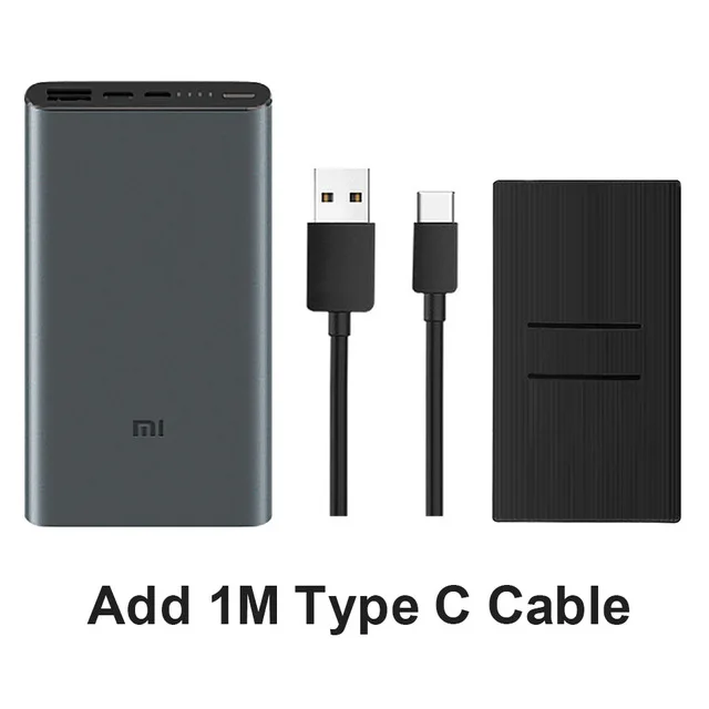 Add case Type-C Xiao mi power Bank 3 power bank USB C 10000 мАч портативное зарядное устройство Внешний повербанк двойной выход mi power Bank Xiao mi - Цвет: Add case Type-C