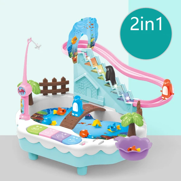 Электрическая игрушка для рыбалки 3-6 лет магнитный Пингвин подъема по лестнице