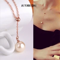 aiyanishi 18k gold filled drop necklace natural freshwater pearl link chain necklace women anniversary engagement jewelry gift