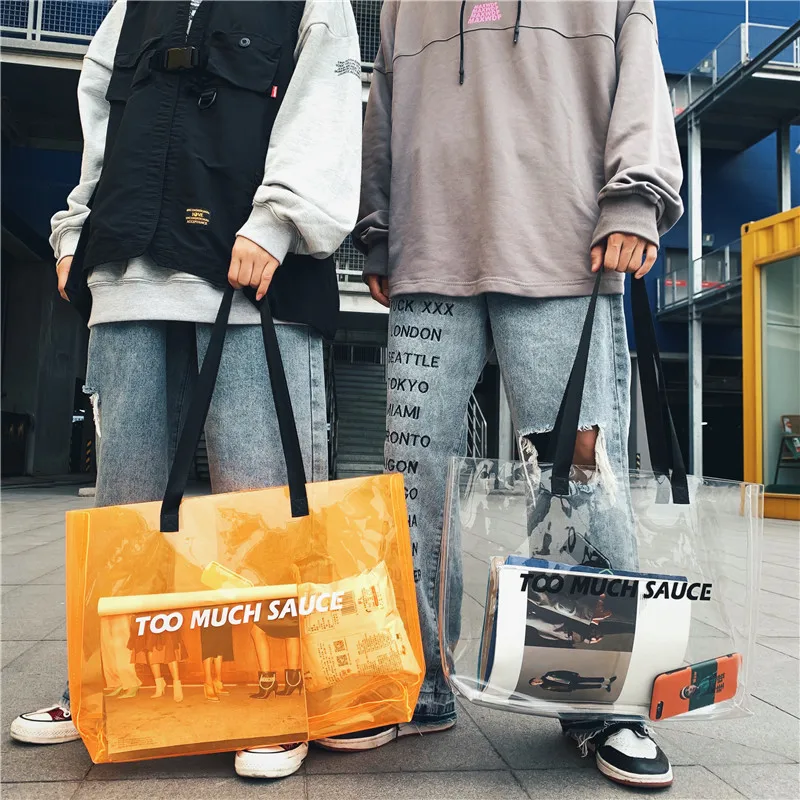 Модная Новая прозрачная сумка для женщин большая летняя пляжная сумочка из ПВХ