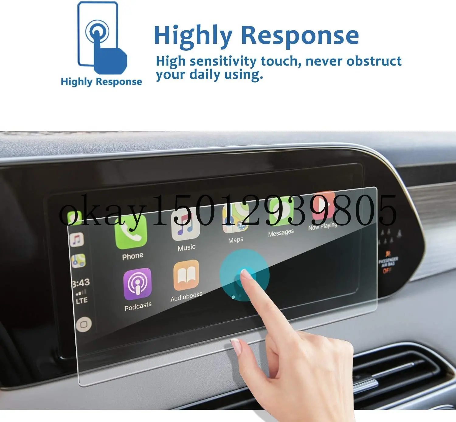 Car Navigation Screen Protector for Palisade 2020+ 10.25-inch 2019+ Tempered Glass 9H Hardness Scratch-Resistant | Автомобили и