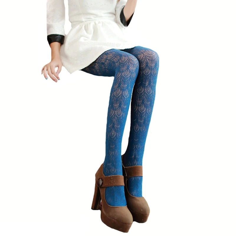 Колготки женские капроновые LJCUIYAO черные жаккардовые с узором сексуальные