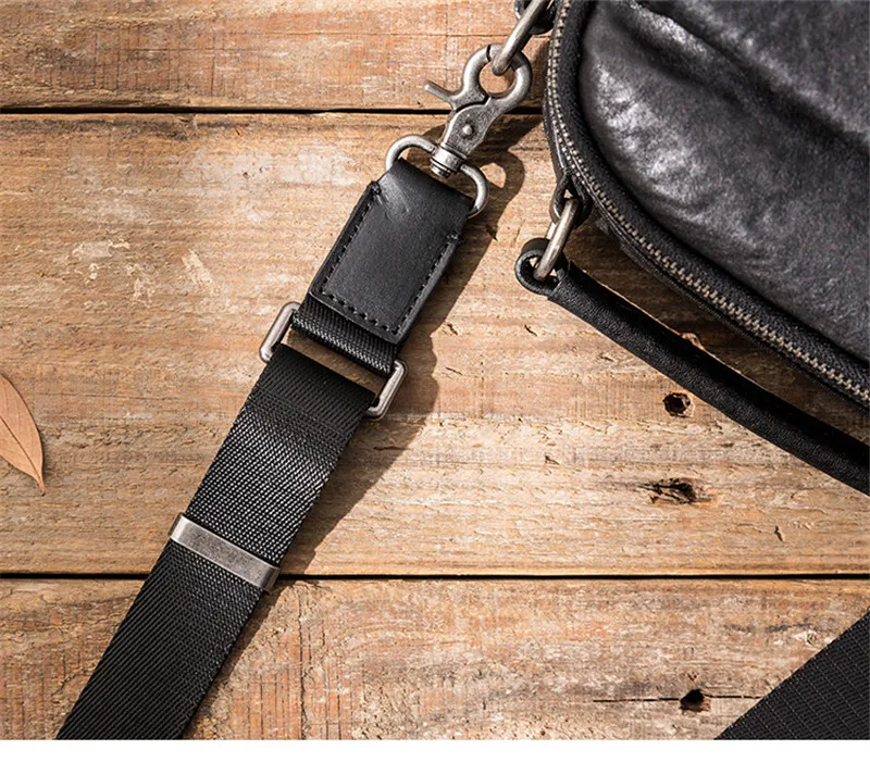 Fashion casual high-quality natural genuine leather men's black size tote bag outdoor casual real cowhide shoulder messenger bag