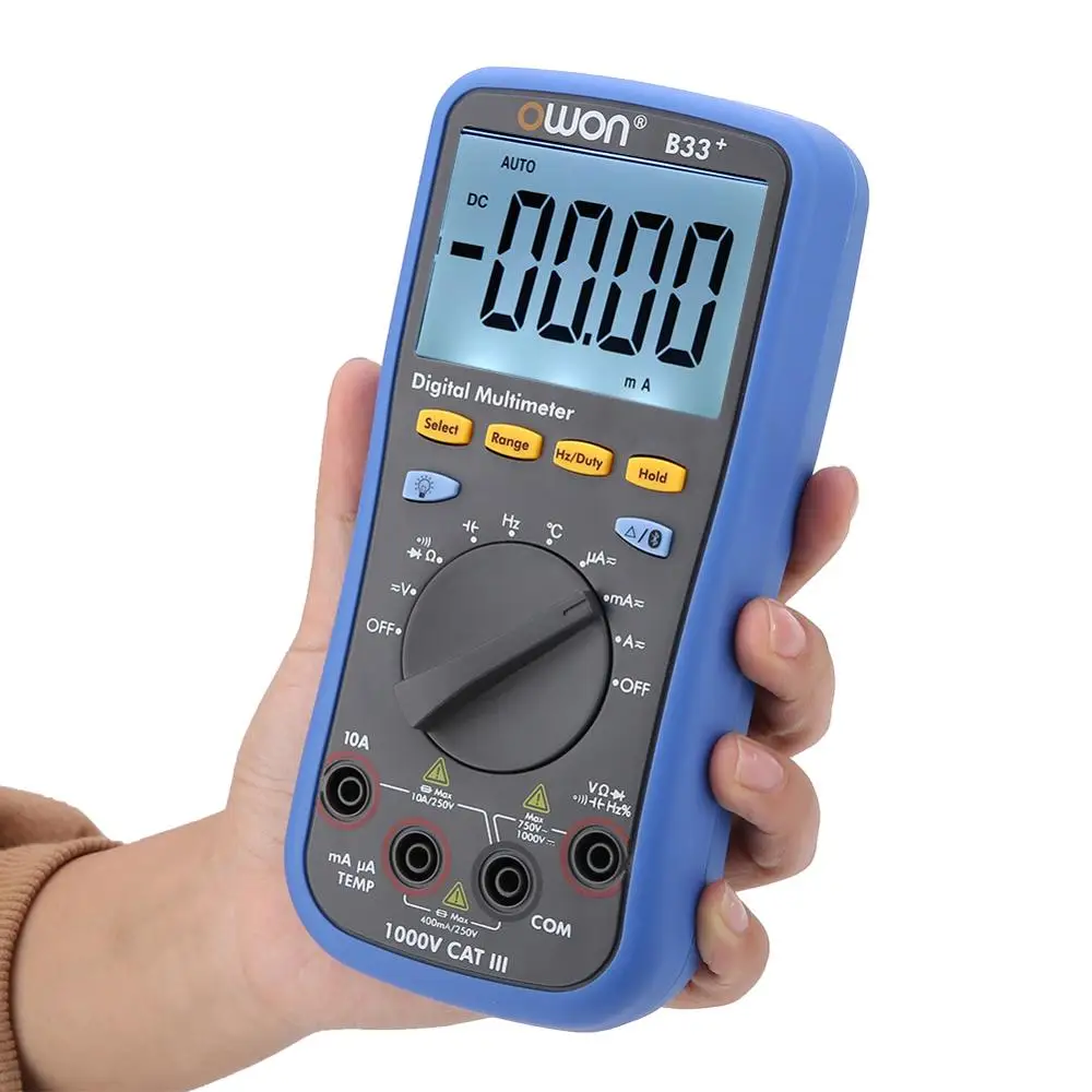 OWON B33 + цифровой мультиметр Bluetooth с ЖК дисплеем для измерения напряжения