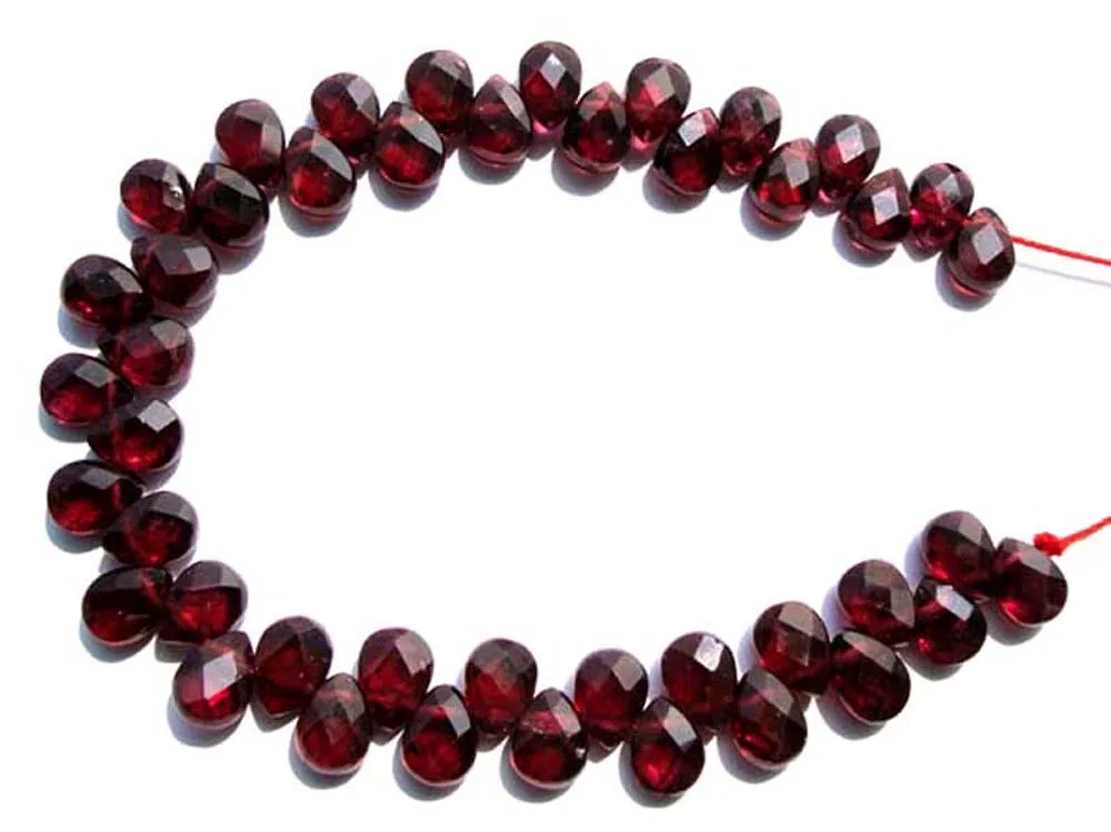 С натуральным гранатом граненый плоские бусины в форме капли насыпью для