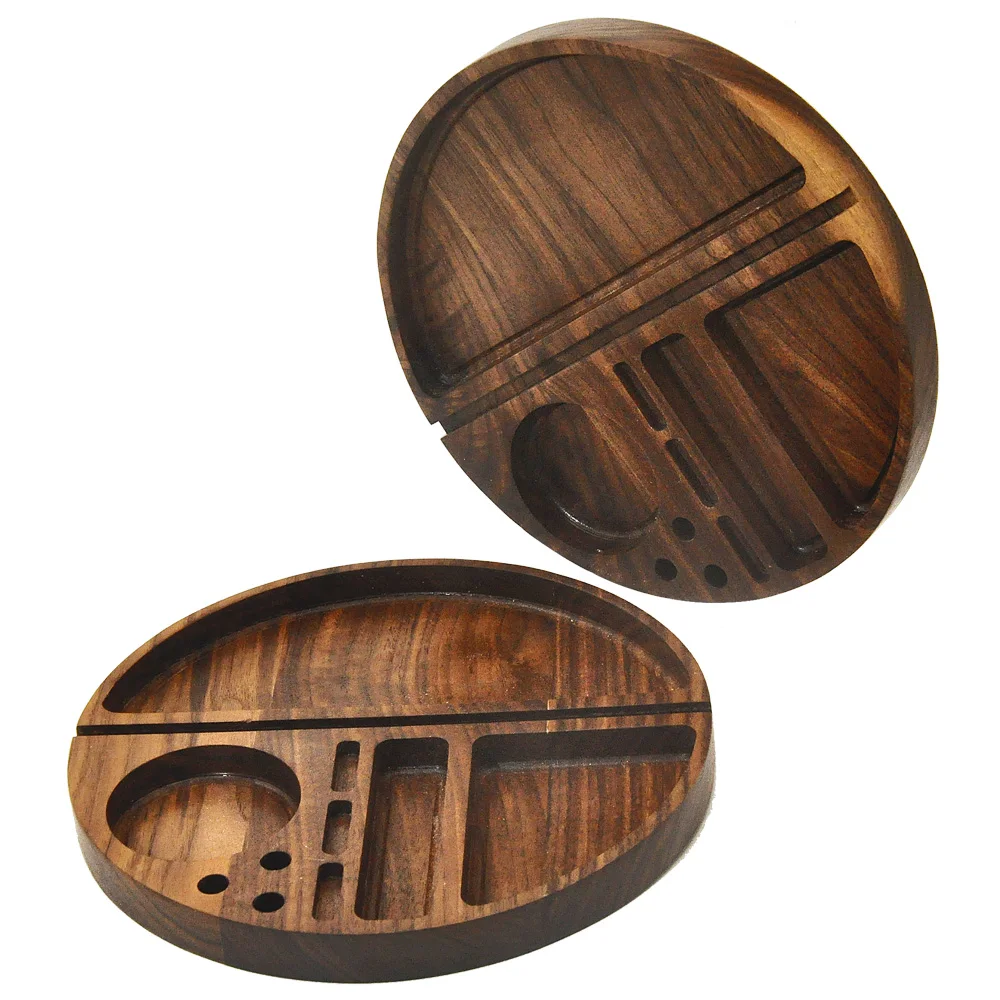 

COURNOT Natural Walnut Wooden Tray Wood Rolling Tray Case 218MM Wood Rolling Trays Suit King Size Rolling Cone or Paper