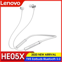lenovo he05pro magnetic earphone neckband headset ipx5 sport earphone waterproof earbud wireless bluetooth headphones with mic