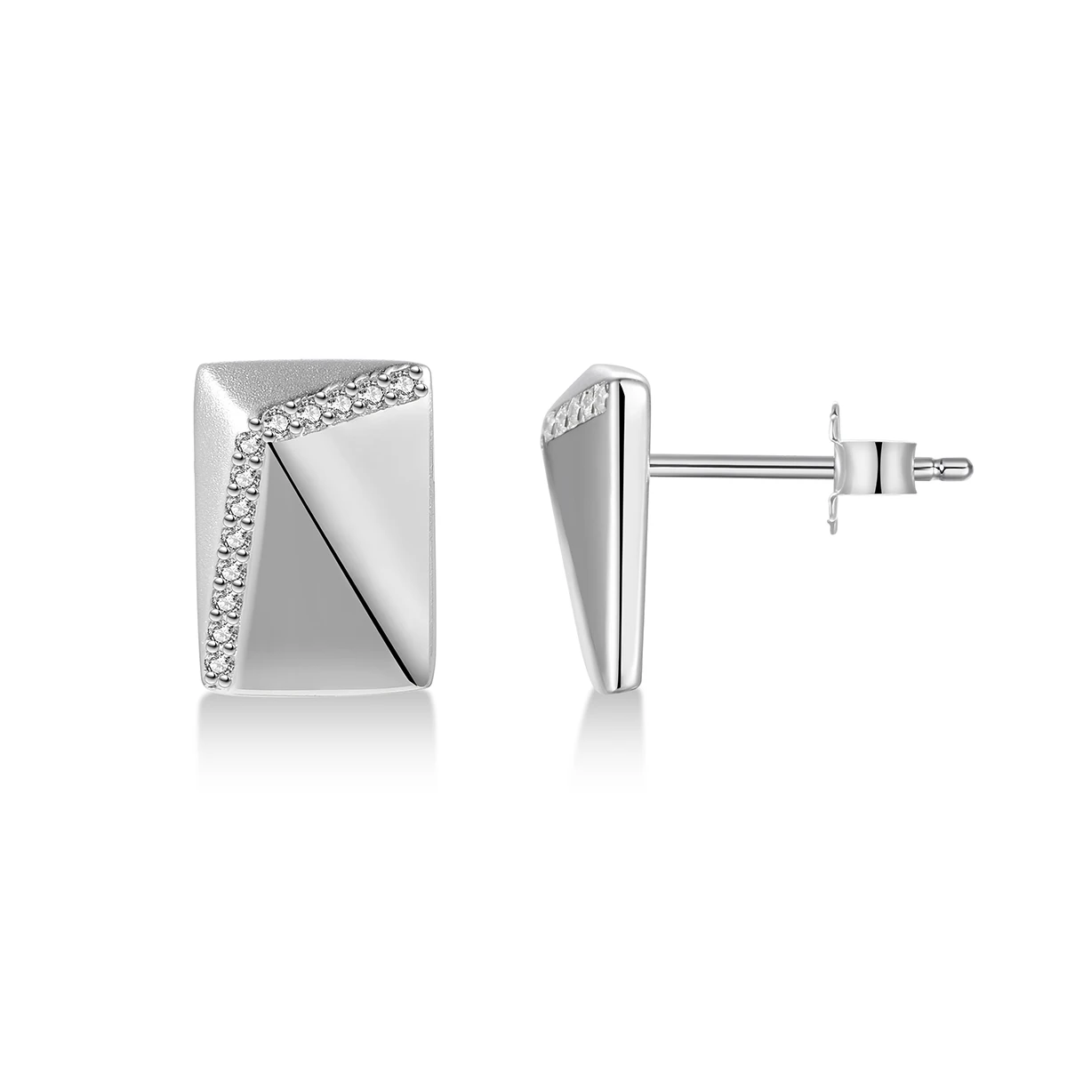 

Creative Minimalism Design Stud Earrings Real 925 Sterling Silver Earrings for Women Fine Jewelry OL Office