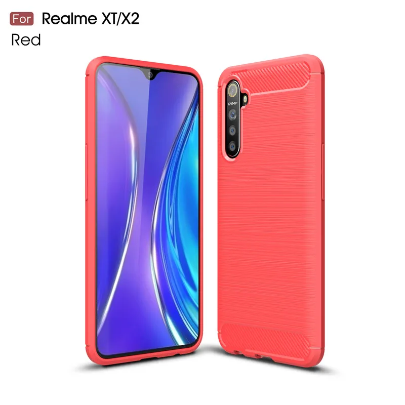 

For Case Realme XT Phone Cover Shockproof Soft TPU Brushed Back Case Realme XT Case Shell For OPPO Realme X2 Funda 6.4"