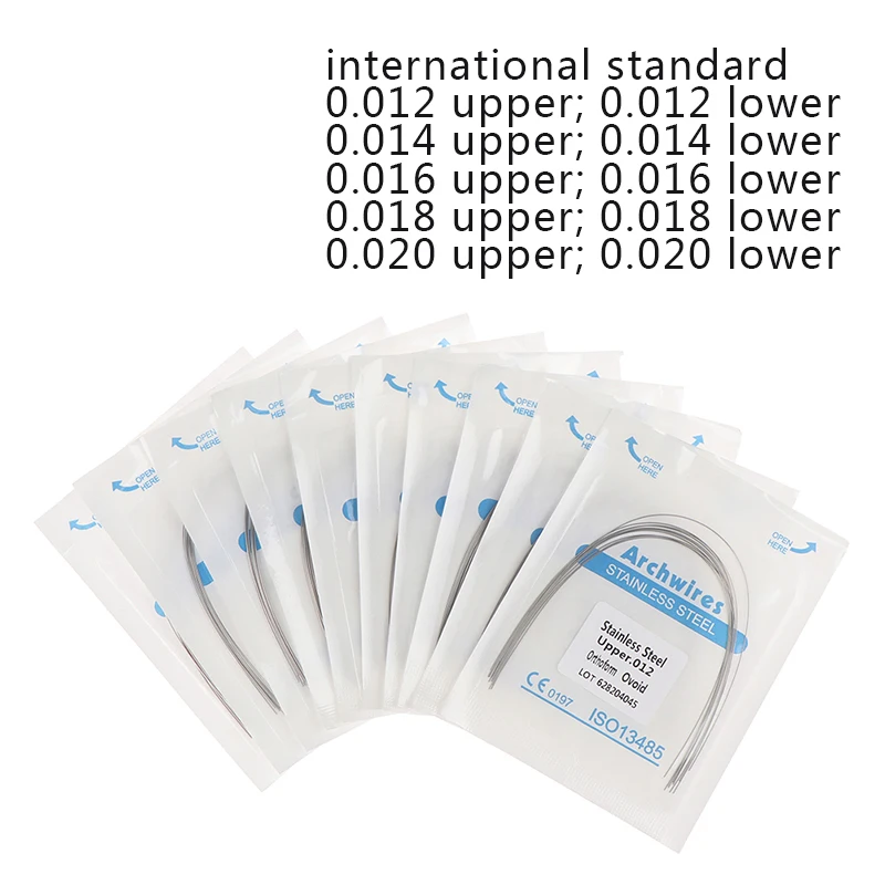 

12-20 U/L Dental Orthodontic Stainless Steel Round Arch Wire 10 Types