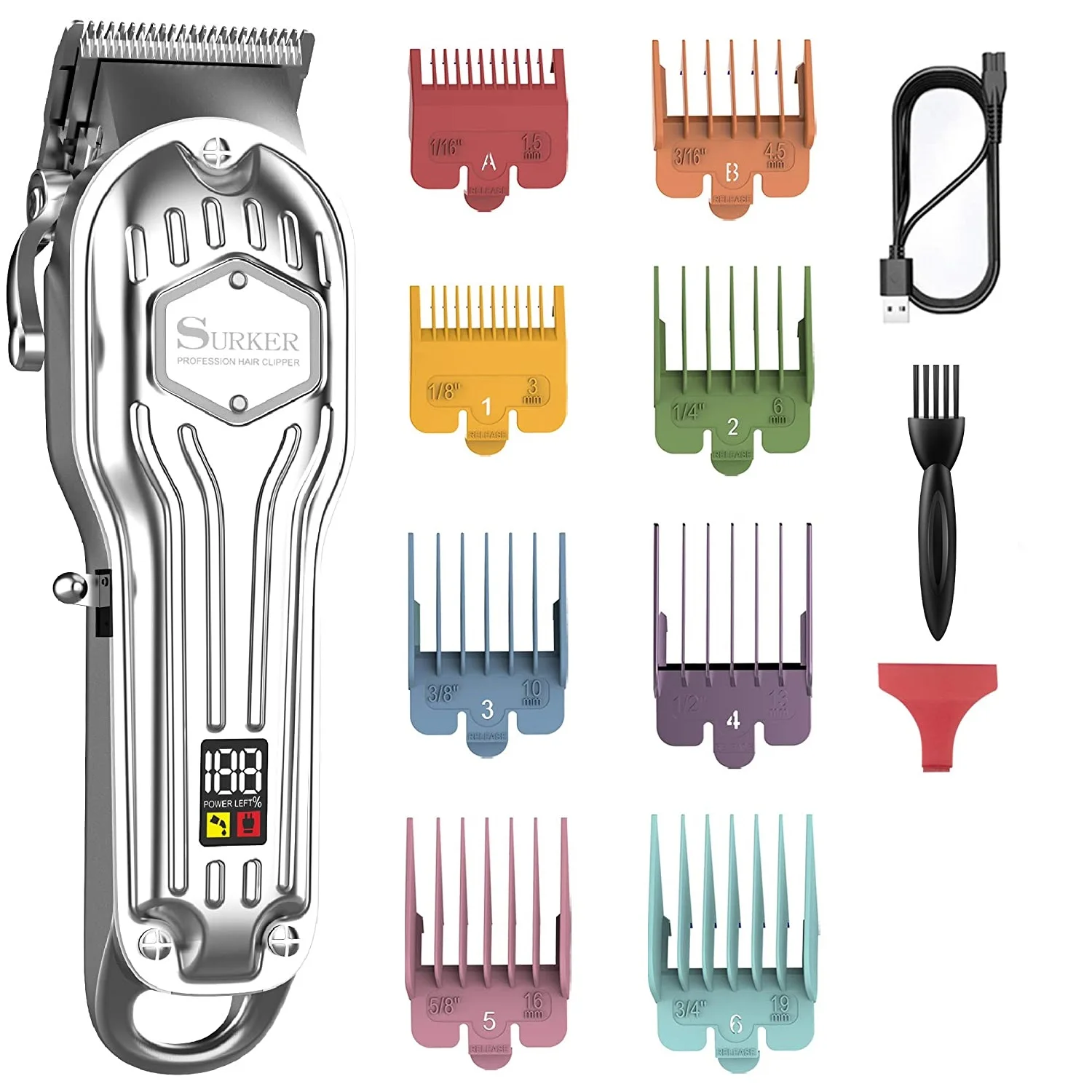 Беспроводная мощная машинка для стрижки волос Профессиональная Парикмахерская