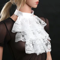 fake collar victorian renaissance detachable collar ruffled lace jabot neck collar stage party fancy steampunk costume accessory