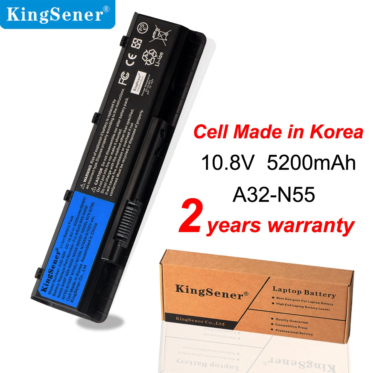 Аккумулятор KingSener для ноутбука ASUS N45 N45SF N55E N75S N45E N45SJ N55S N75SF N45F N45SL N55SF N75SJ