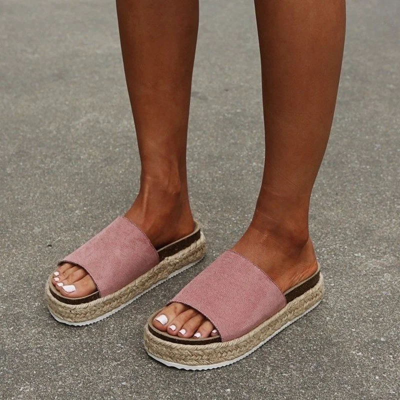 

Fashion Sexy Beach Sandals Women Summer Wedges Heel Slides Platform Thick Soles 4.5CM Ladies Outdoor Open Toe Shoes Plus Size 43