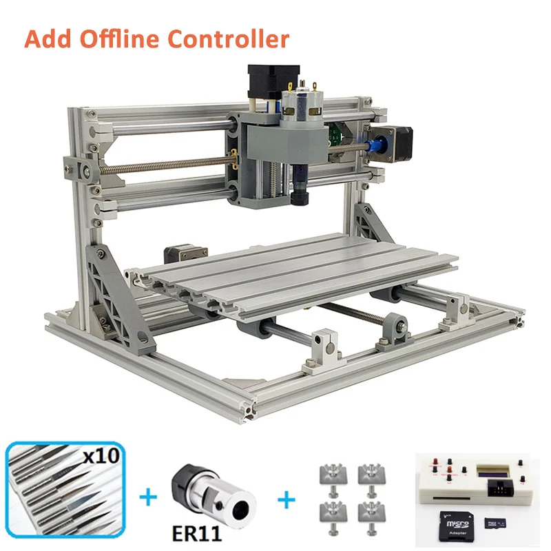 Add offline control CNC3018 мини лазерный гравер ЧПУ деревянный маршрутизатор лазерный гравировальный станок GRBL1.1 2500 мвт 5500 мВт 10 Вт Настольный DIY хобби режущие инструменты - Цвет: Add offline control