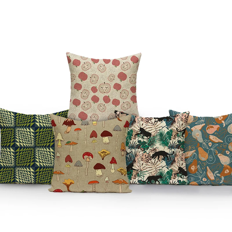 

Растительный принт чехол для подушки с изображением героев из мультфильмов; Детское украшение дома 45x45 Подушка с цветочным принтом Чехлы дж...