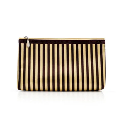 gold stripe PURDORED 1 шт. косметичка в горошек с зеркальным узором в полоску, женская косметичка, косметичка для мытья, сумка для туалетных принадлежностей, дорожный органайзер, чехол kosmetyczka - Цвет: gold stripe