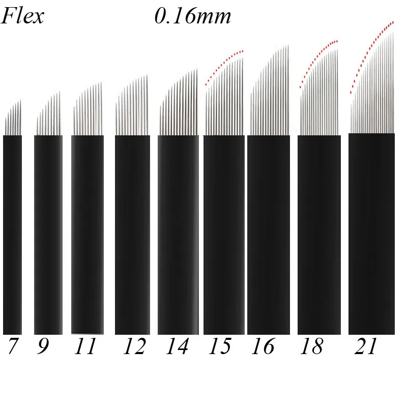 

Тонкие 0,16 мм 7/9/11/12/14/16/18/21 штыри иглы для перманентного макияжа бровей и татуировок лезвие для 3D вышивки микроблейдинга тату-ручки