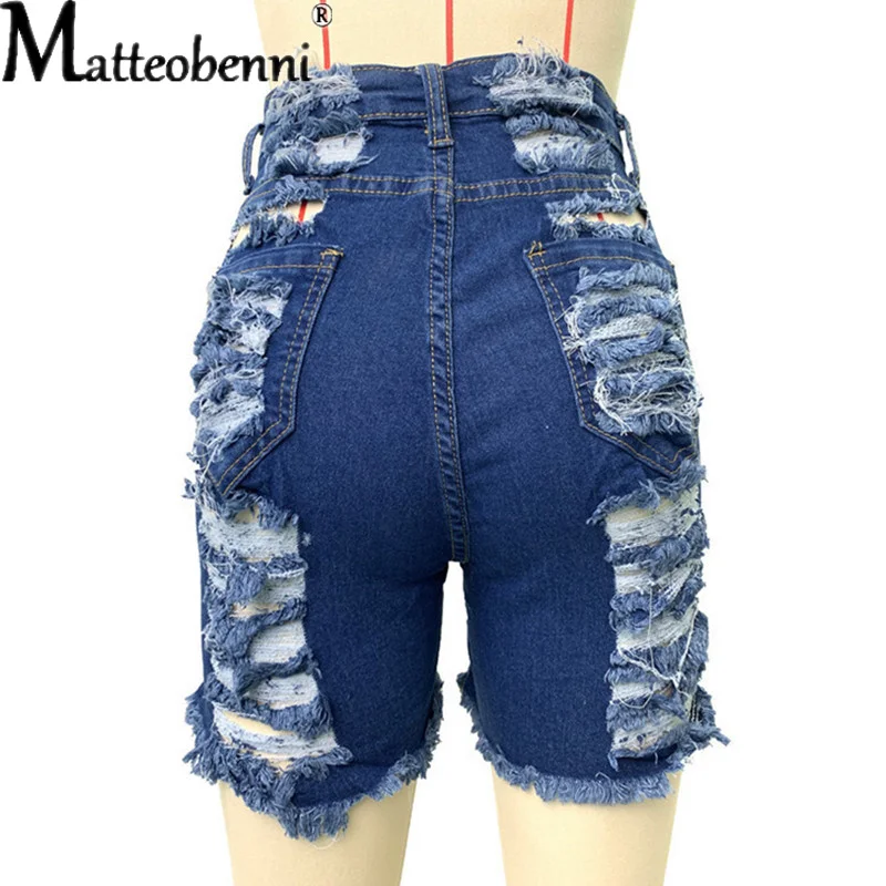 

2021 Women's Fashion Ripped Jeans Shorts With Ripped Holes Sexy Clubwear Placket With Zipper New Arrival Casual Shorts Women