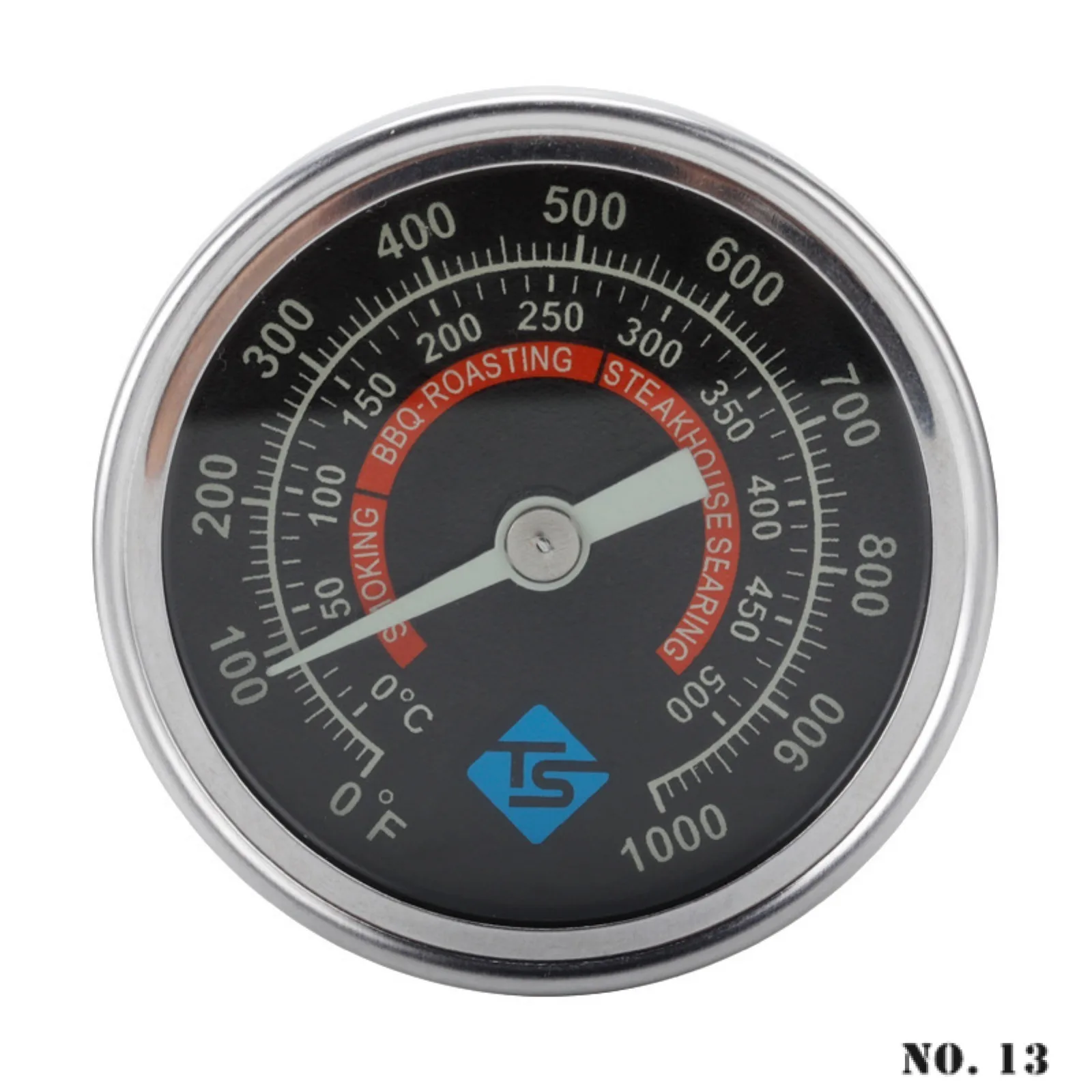 

Oven Thermometer 0 ~ 1000 ° f 0 ~ 500 ° C Stainless Steel Grill Oven Night Fluorescent Pointer Thermometer for BBQ, Kitchen