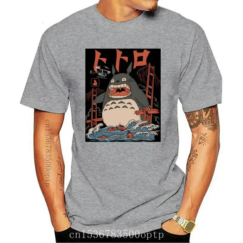 

Дизайнерские необычные футболки с надписью «The Neighbor's Totoro», мужские футболки с круглым вырезом, футболка, идея подарка, топы, футболки