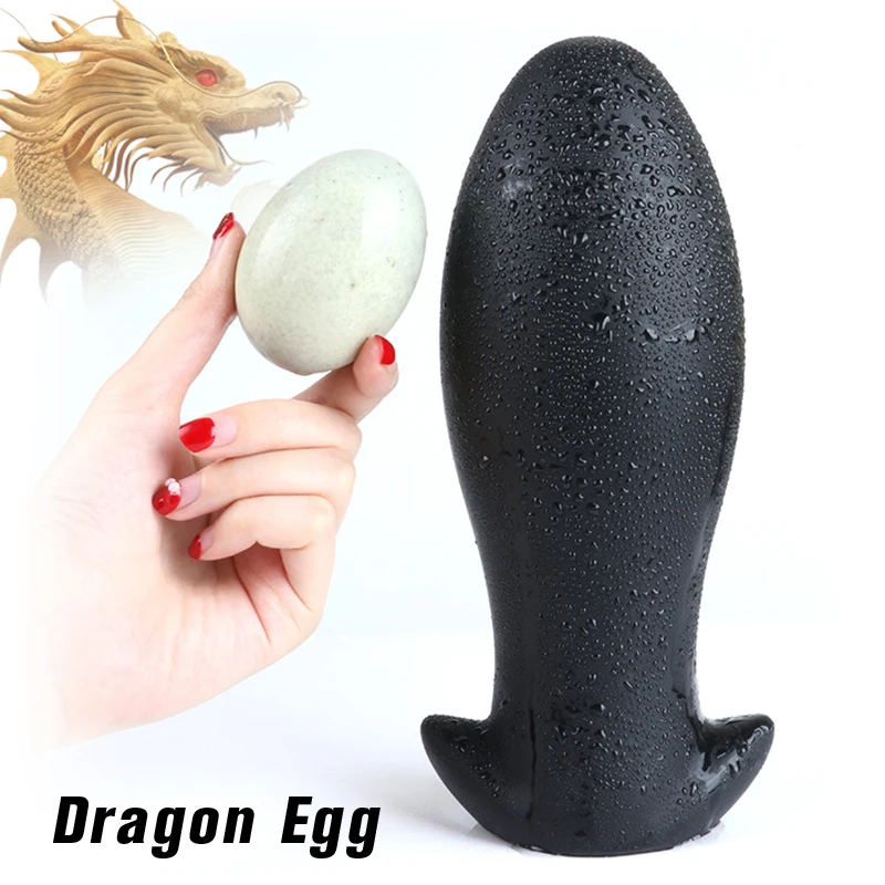Анальная пробка Dragon Egg огромная для взрослых жидкий силикон игрушка анального