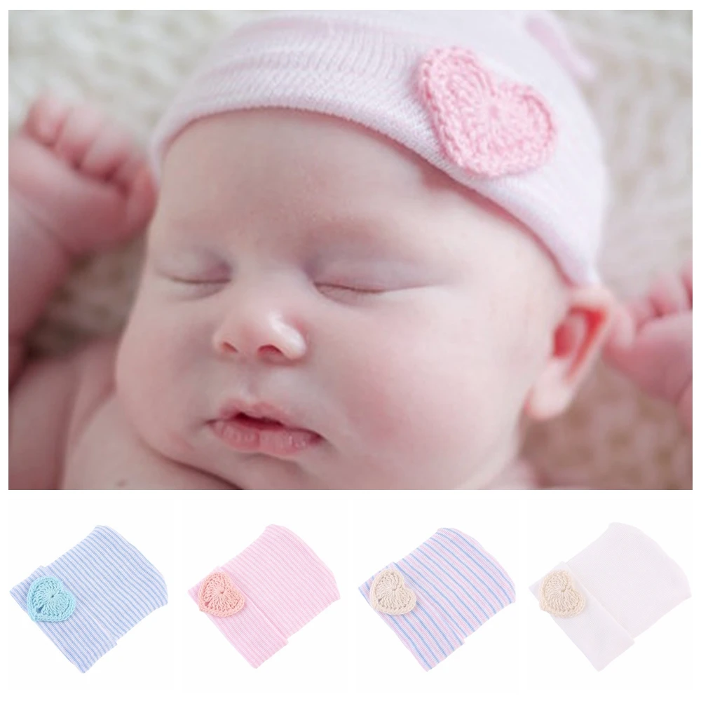 

Детская вязаная шапочка в стиле «кроше» с сердцем для девочек шапочка для больницы детские Вязание шапки бини шапки Детские аксессуары для ...