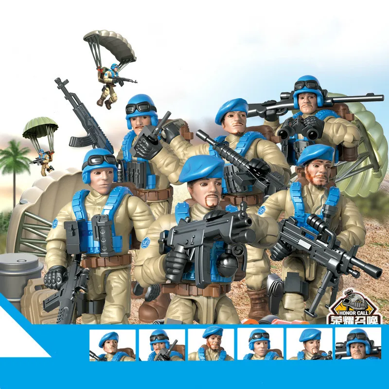 

Новое поступление, 6 шт./компл., Военная серия, строительные блоки 1:35, фигурки героев, игрушки для детей и детей в стиле фильма «Спецназ», «ант...