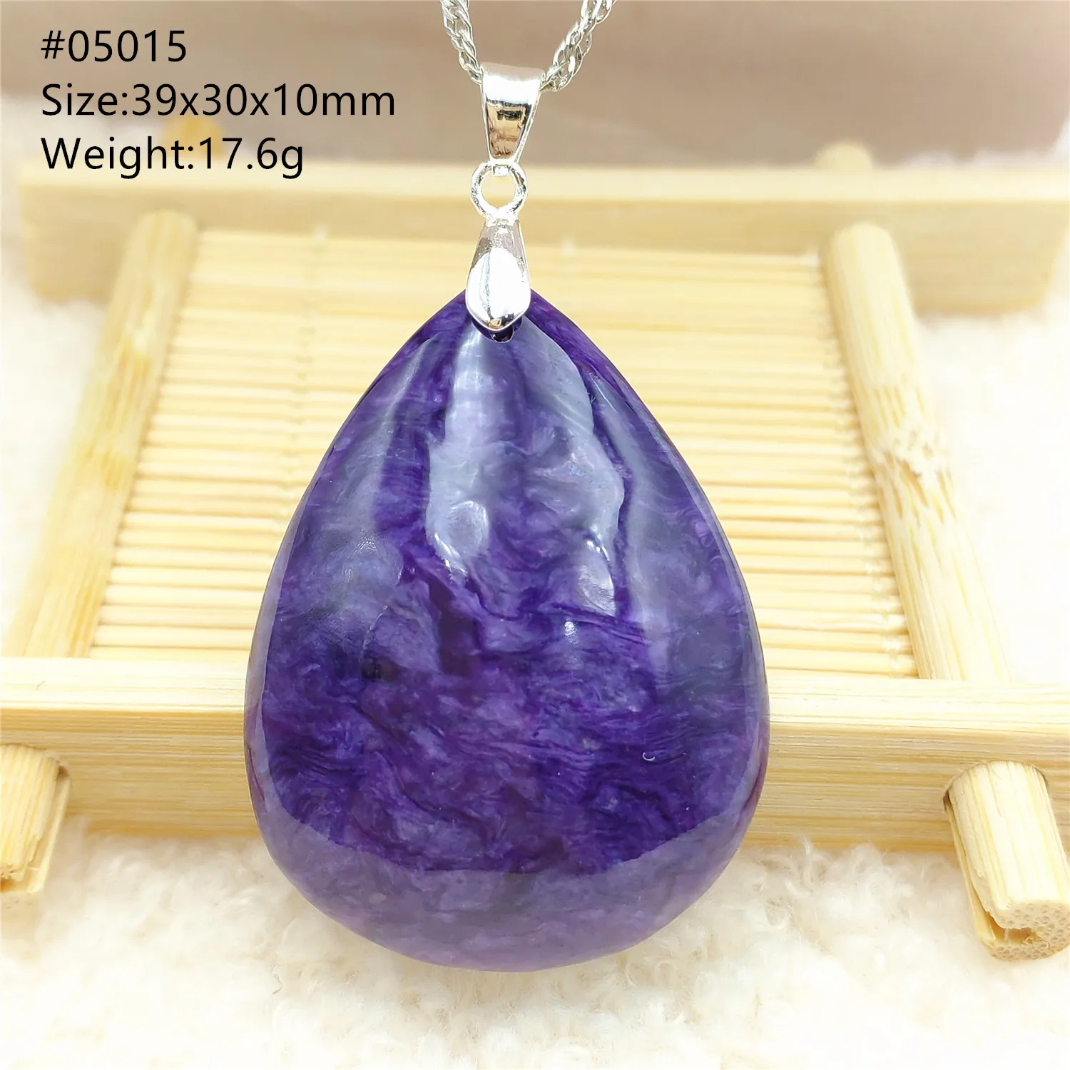 

Genuine Natural Charoite Purple Rhombus Pendant 39x30x10mm Women Russia Necklace Jewelry Fashion Bead AAAAA