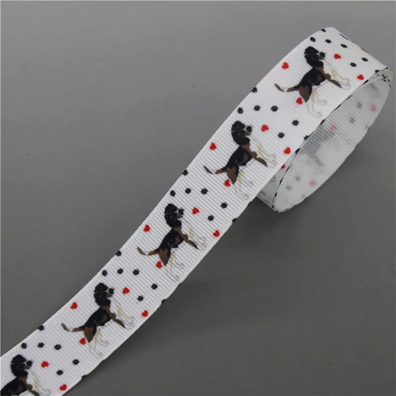 DHK 5 ярдов собака с принтом чудовища Grosgrain ленточный аксессуар Hairbow Головные уборы