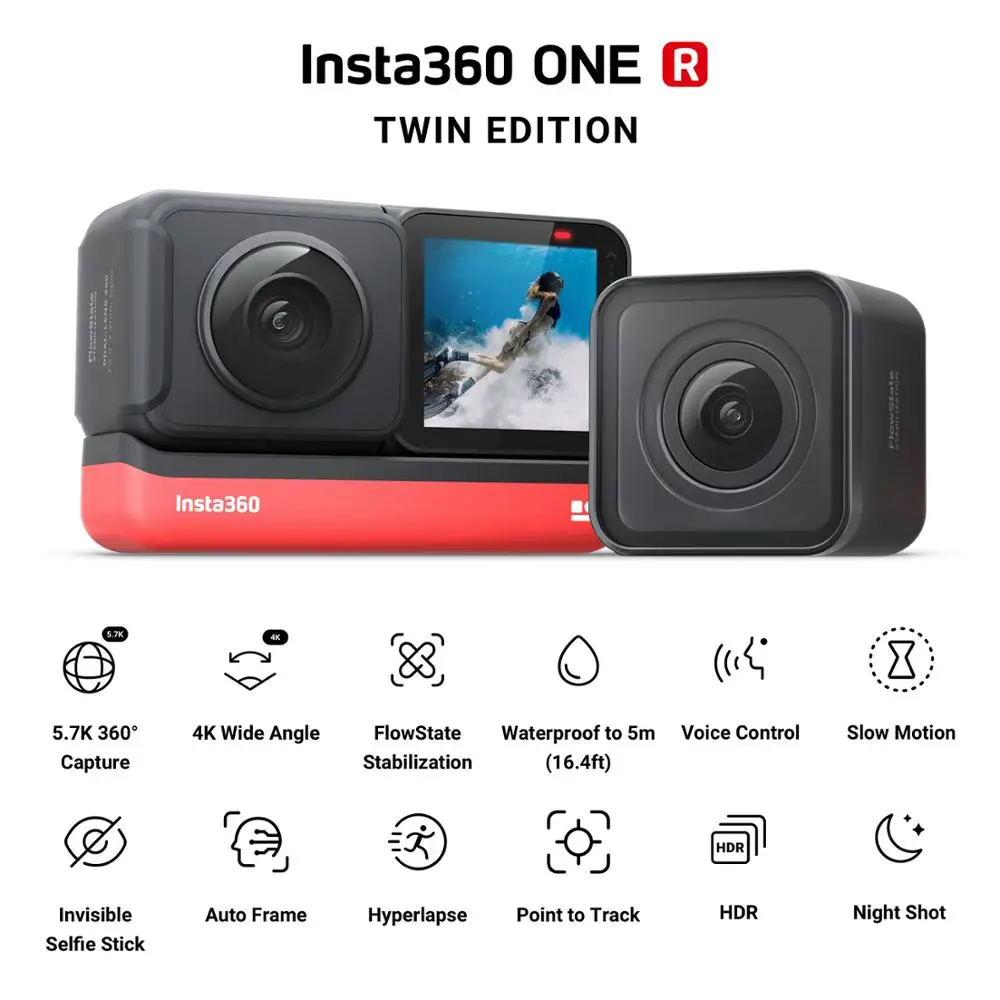 Модульная Экшн-камера Insta360 ONE R Twin Edition 360 5 3 K 7 4K | Электроника
