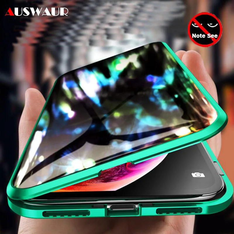 Двойное магнитное закаленное стекло чехол для телефона iPhone 6S 7 8 Plus XR XS 11 Pro MAX