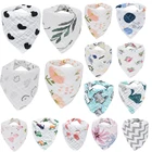 Детский муслиновый хлопковый нагрудник, детская бандана, треугольный шарф, слюнявчик для кормления, Слюнявчики для кормления, Слюнявчики, тканевые аксессуары