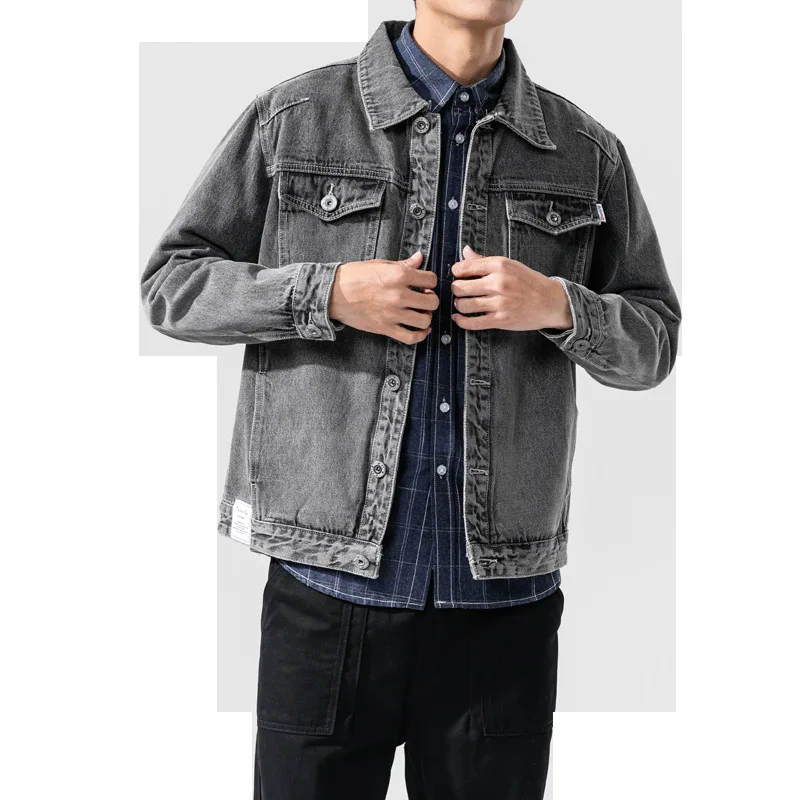 

Autumn and winter denim jacket men's Japanese soot personality trendy brand foreign trade tooling men's casual