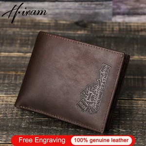 Genuine Leather Wallet Men Short High Quality Male Purses RFID Vintage Bifold Wallets Clutch Card Ho in Pakistan