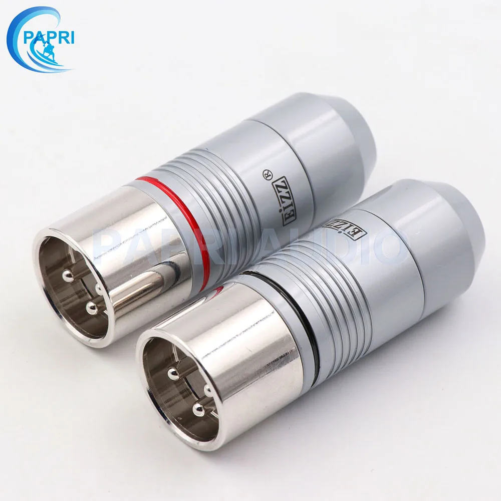 PAPRI EIZZ 3pin Платиновый мужской XLR разъем с родиевым покрытием XLR Jack баланс штекер аудио 2 шт. для HiFi аудио усилитель