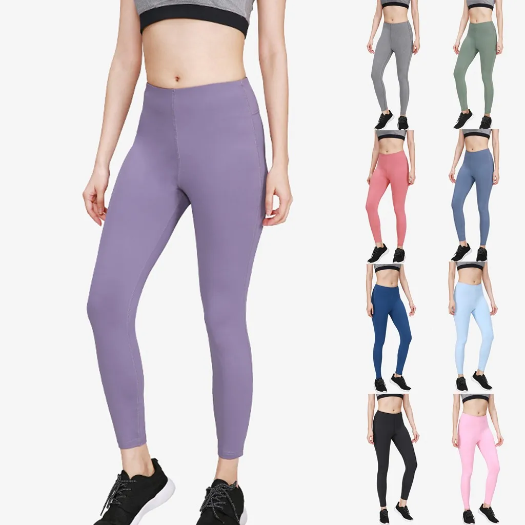 Женские обтягивающие спортивные штаны с высокой талией для бега эластичные