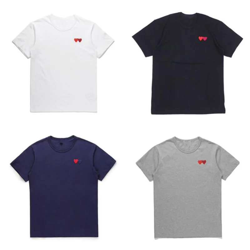 

(Have eyes) Fashion Couple Fits T Shirt Casual Embroidery Love-Heart Sweet T-shirt Casual Summer Outfits For Man And Women 2021