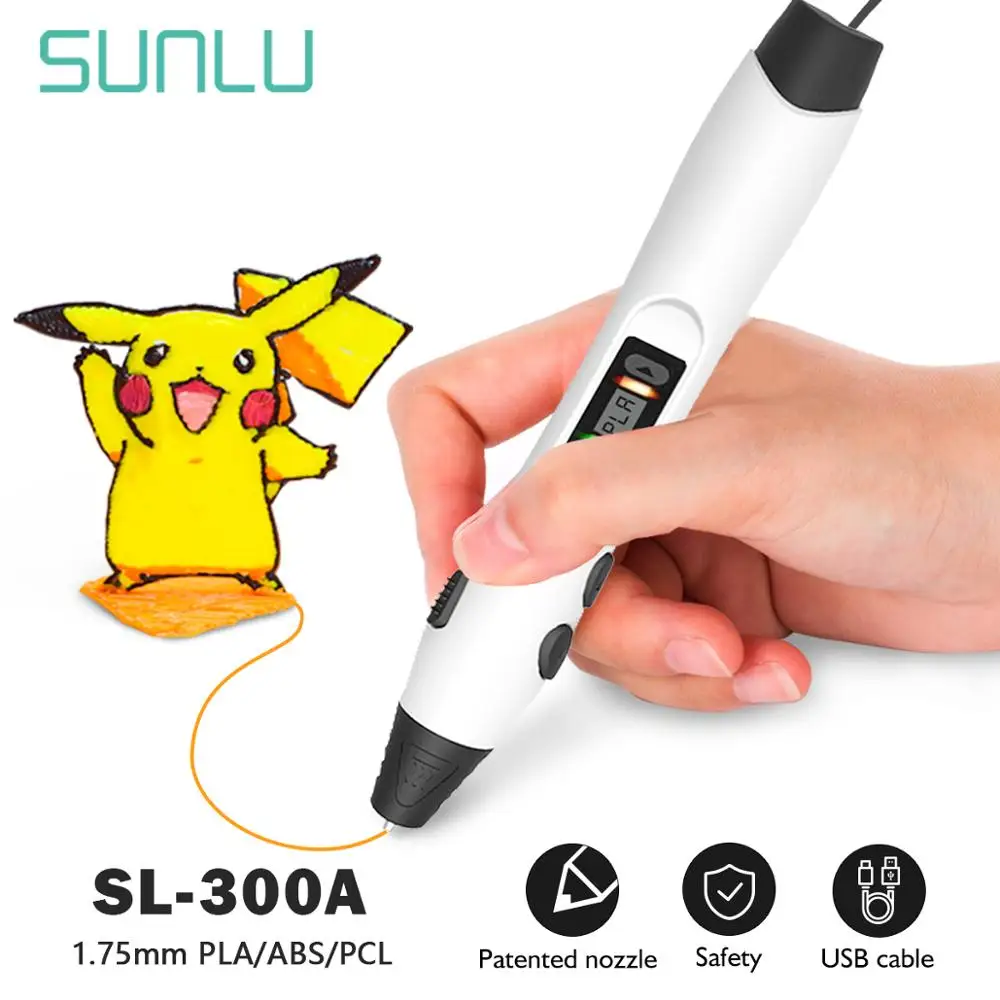 3d ручка SUNLU с поддержкой USB 1 75 мм ABS/PLA/PCL OLED экраном|3D ручки| |