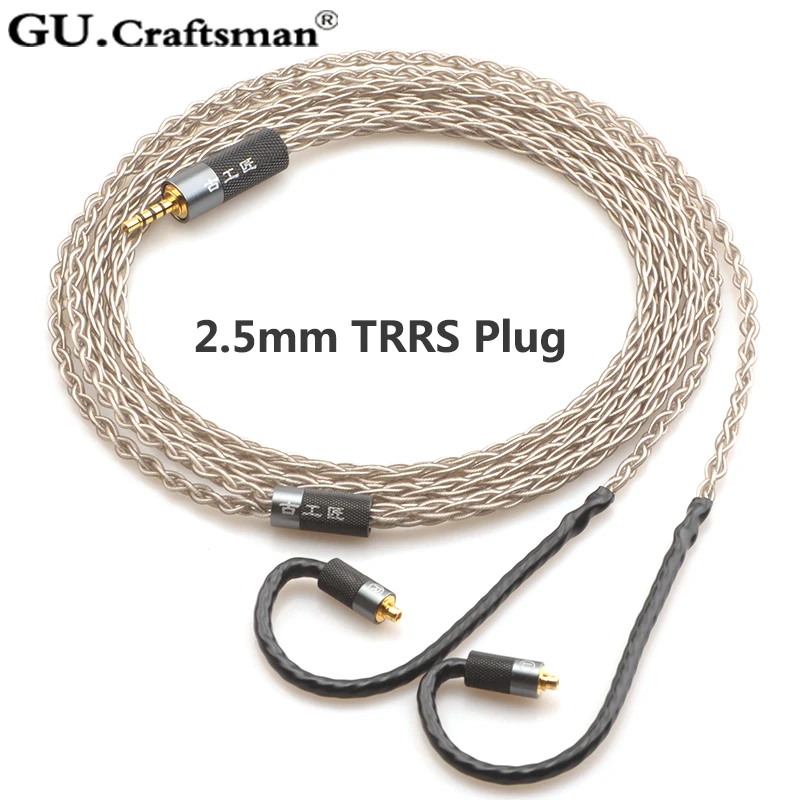 GUCraftsman 6n occ Серебряный MMCX se846 w60 w80 xelento solaris Andromeda ATLAS AK T9iE MkII 2,5/4,4 mmBalanec кабель для наушников