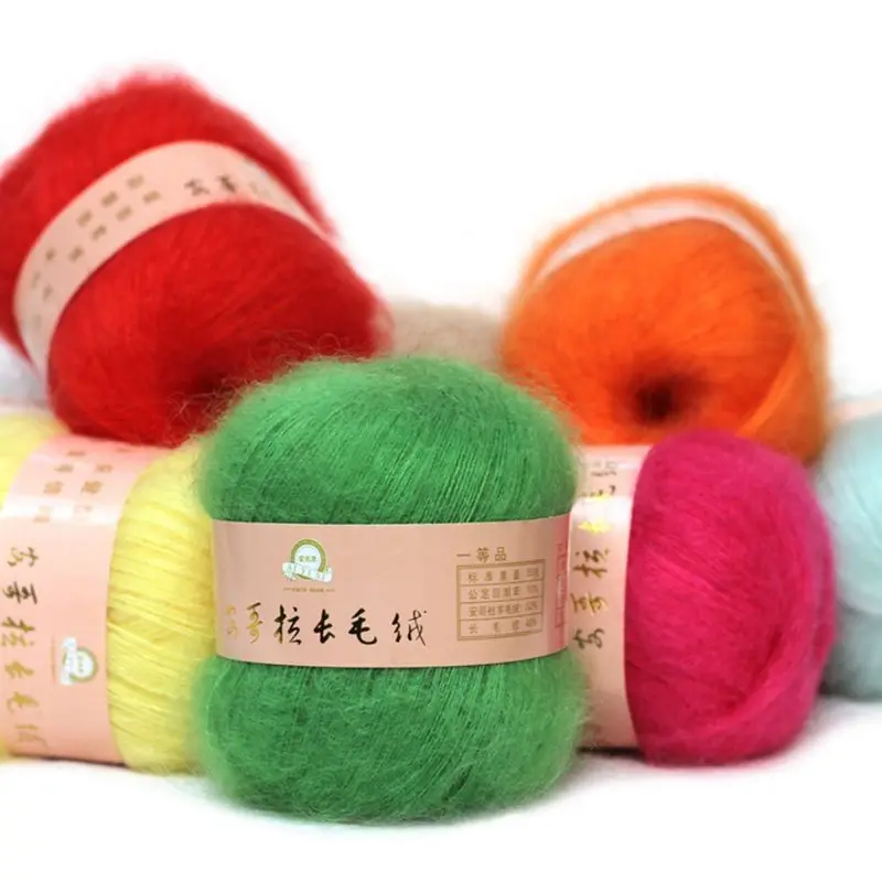 

Soft Mohair Cashmere Knitting Wool Yarn DIY Shawl Scarf Crochet Thread Supplies