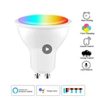 Tuya WiFi смарт-GU10 лампы светодиодный светильник 4W приложение Дистанционное Управление голос Управление DIY Цвет RGBCW таймер светодиодный потолочный светильник для Google Home IFTTT