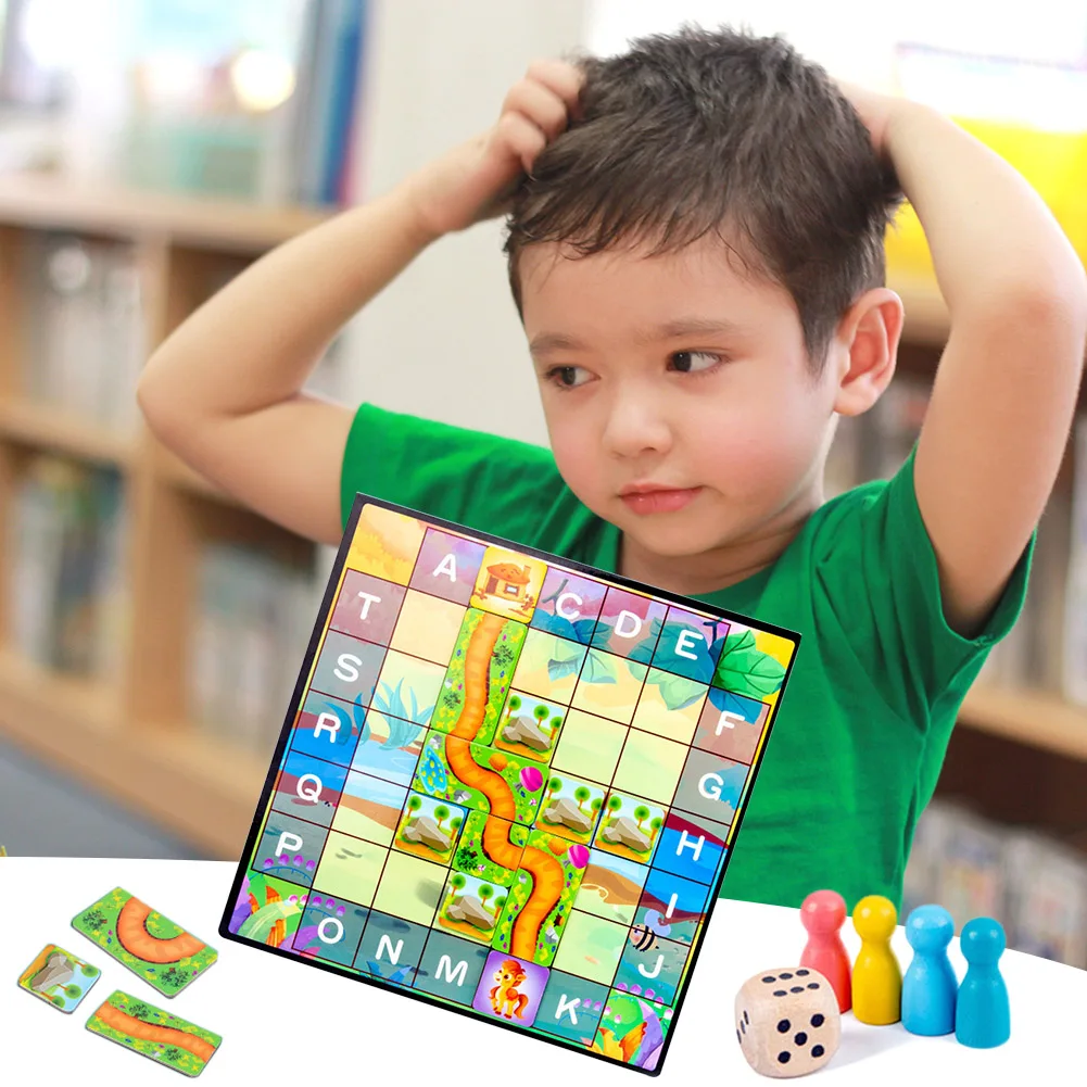 

Give Children Best Enlightenment Toy Gift Kids Snake Ladder Flight Chess Family Party Chessmen Board Game Educational Toys