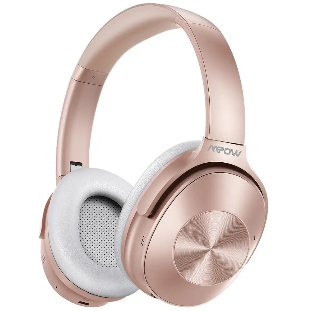 Pink Mpow H12 гибридные активные шумоподавления Bluetooth наушники 30 H время игры 40 мм драйвер беспроводной проводной 2 в 1 для путешествий работы - Цвет: Pink