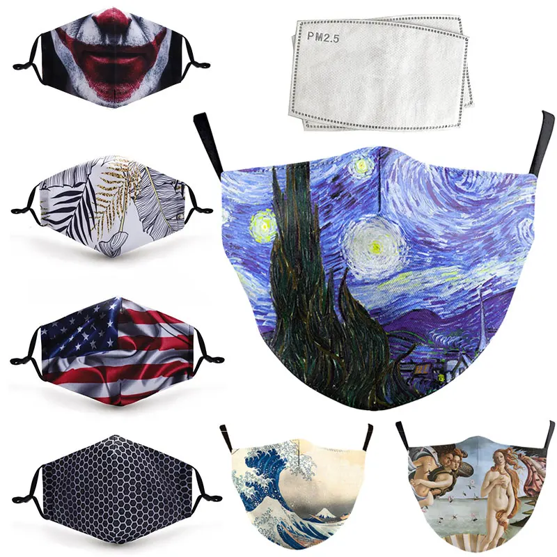 2020 новый мультфильм печати Анти-инфекции вируса унисекс маски со ртом для лица
