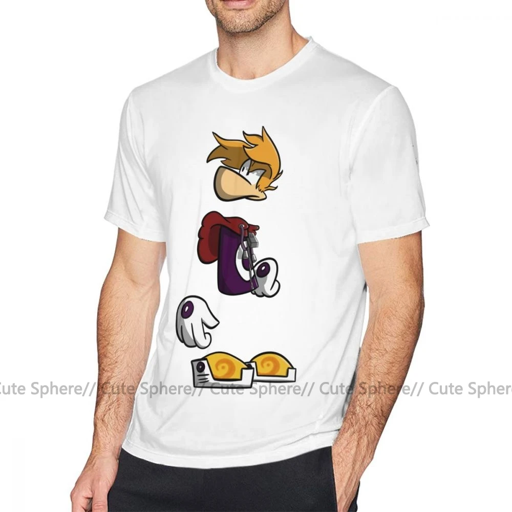 Футболка Rayman, футболка Rayman, футболка с принтом, 100 хлопок, футболка, 6xl, модная, забавная, с коротким рукавом, Мужская футболка - Цвет: White