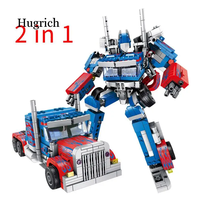 

Compatible Transformation Toys Hornet Optimus Mecha Robot Sets Prime Building Blocks Model Kids Toys City Truck Car Racer