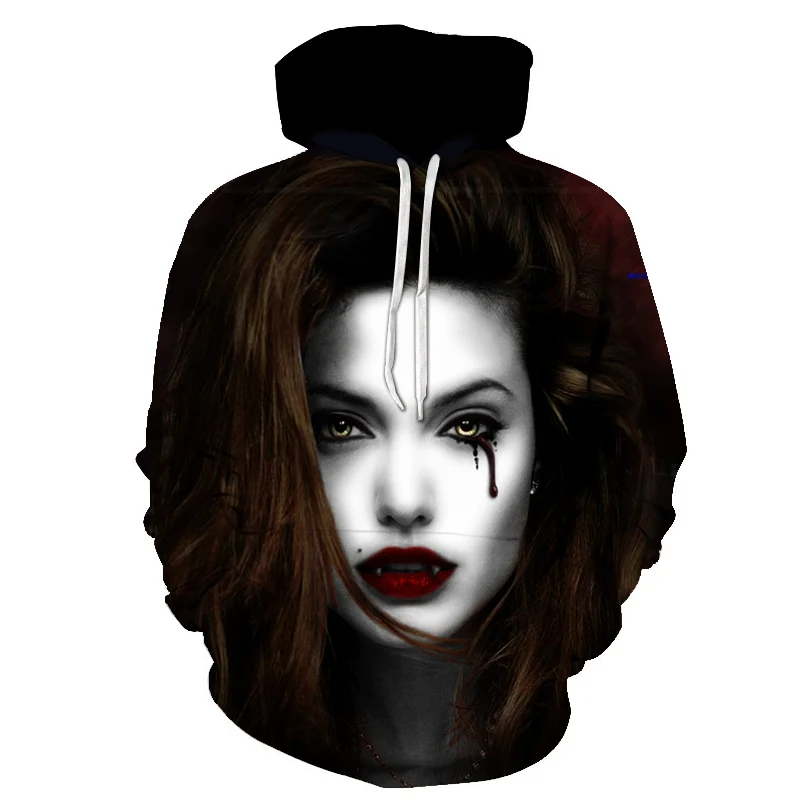 

2020 Horror Bloody 3D Printed Men's Letter Hooded Sweatshirt Tracksuit Pullover Outing Street Suit S-5XL