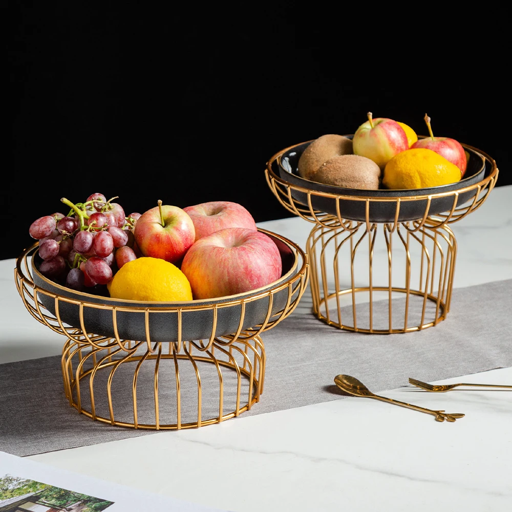

Snack Fruit Food Tray Candy Snack Dish Plate Household stainless steel Plate for Home Fruit basket Living room table decoration