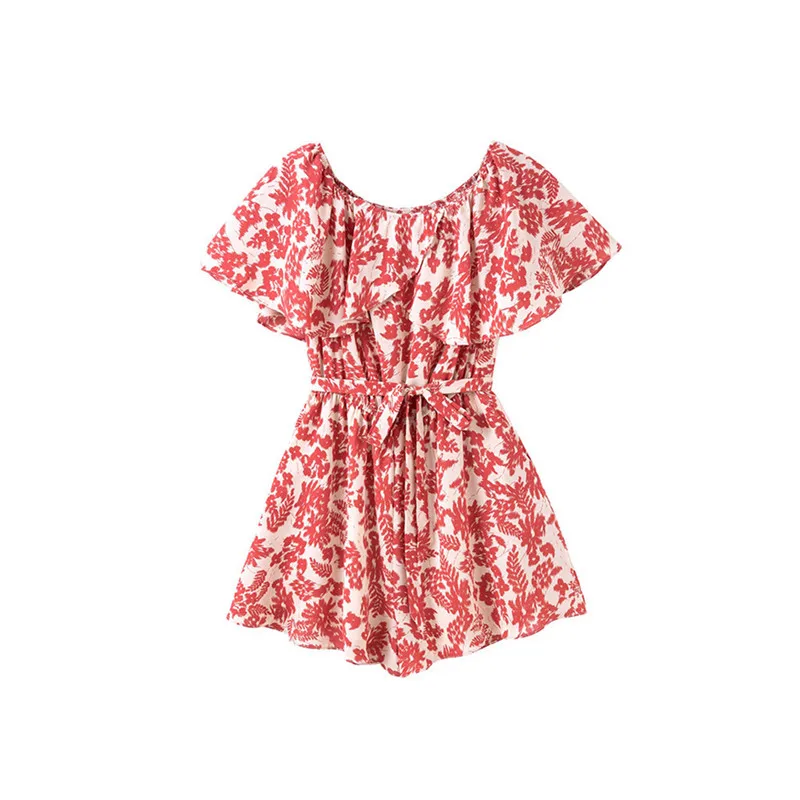 

Women Summer Female Off The Shoulder Floral Jumpsuit Playsuits 2021 Casual Street Home Playsuits M-XXL